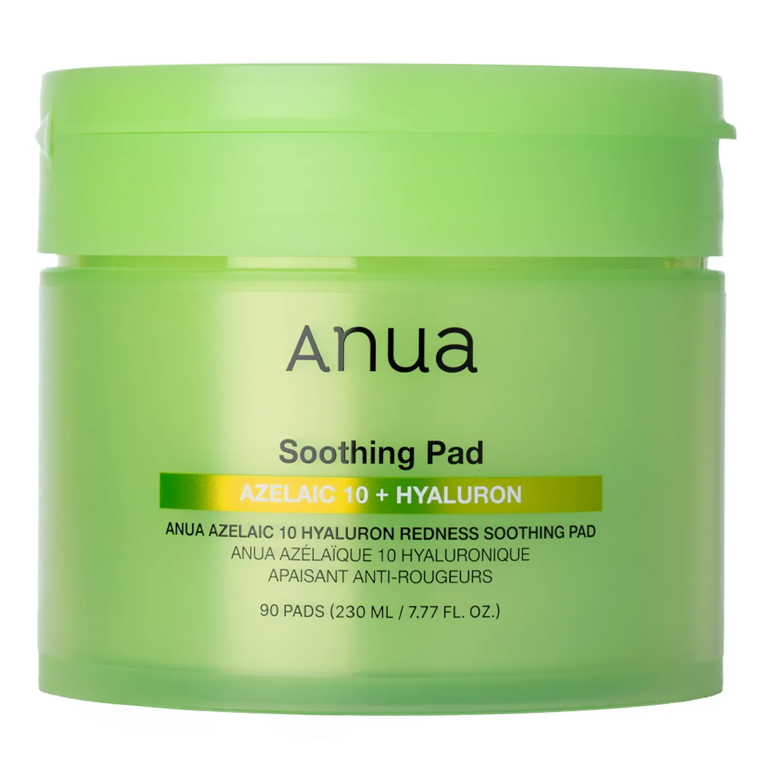 Anua, Azelaic 10 Hyaluron Vörösségcsökkentő Pad, Nyugtató és hidratáló padok, 230 ml