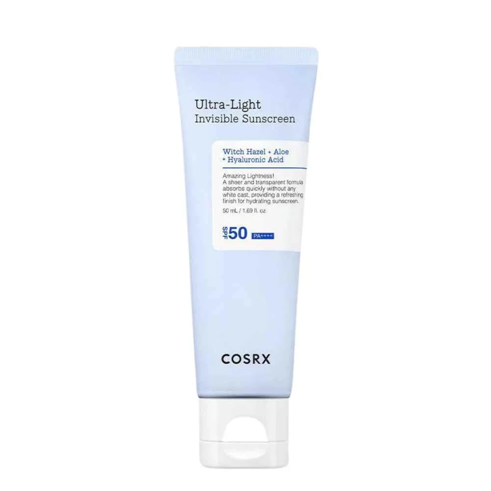 Cosrx, Ultra-Light Invisible Sunscreen SPF50 PA++++, Láthatatlan védő könnyű textúra, 50 ml