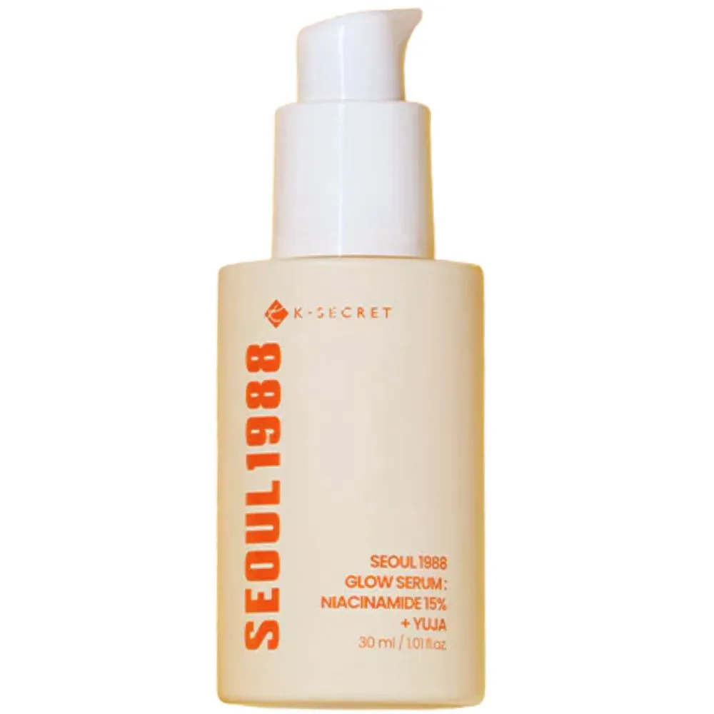 K-Secret, Seoul 1988 Ragyogó Szérum: Niacinamid 15% + Yuja, világosító és egységesítő szérum, 30 ml
