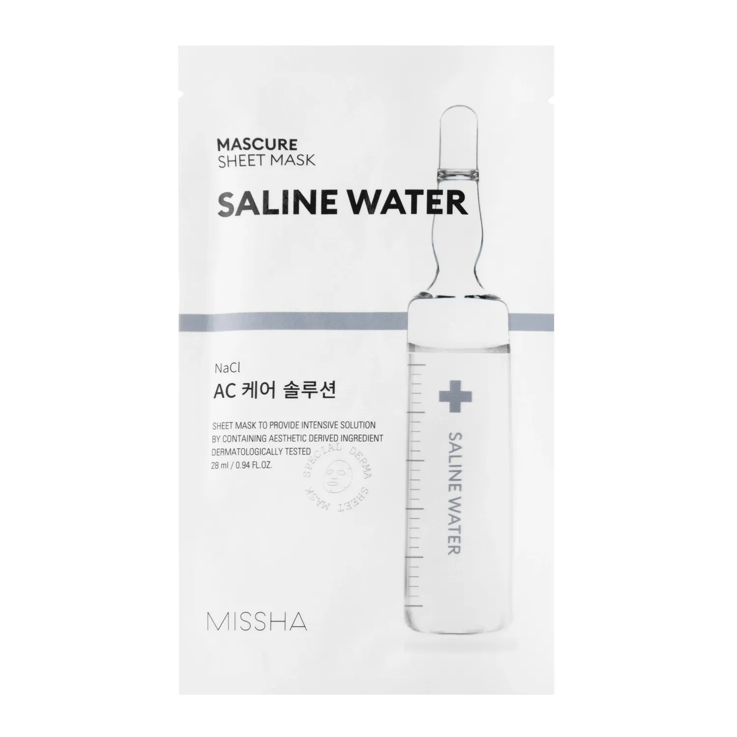 Missha, AC Care Solution Sheet Mask (Sóoldat), Hidratáló és nyugtató maszk, 28 ml