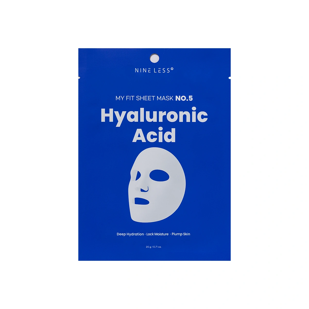 Nine Less, My Fit Sheet Mask Hyaluronic Acid, Intenzív hidratáló maszk, 1 lap