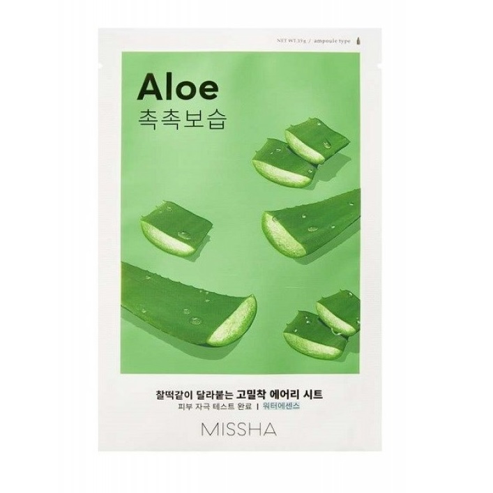 MISSHA, Airy Fit Sheet Mask Aloe Vera, Hidratáló és nyugtató maszk, 19 g