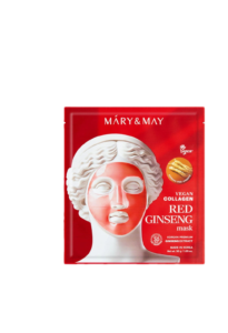 Mary& May Vegán Kollagén Piros Ginseng Maszk, Revitalizálás és feszesség, 30g