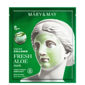 Mary& May Vegán Kollagén Friss Aloe Maszk, Nyugtató és feszesítő maszk, 30g